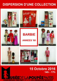 Dispersion d'une collection de poupées Barbie des années '60. Le samedi 15 octobre 2016 à Paris03. Paris.  14H00